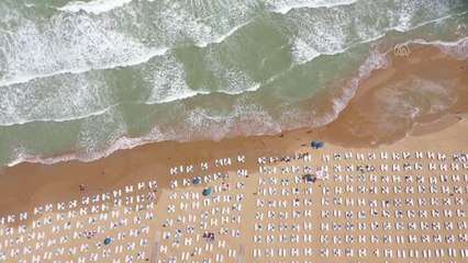 (Drone) - Kurban bayramının 3. gününde Gümüşdere plajı boş kaldı