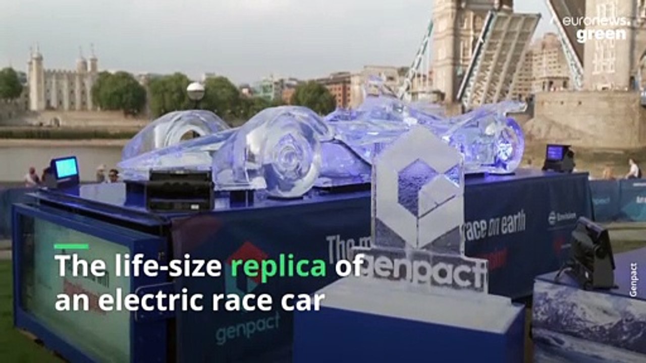 Why is a Formula E car made out of ice melting on the streets of London?