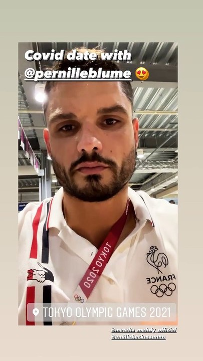 Florent Manaudou et sa compagne Pernille Blume à Tokyo.
