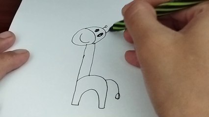 How to draw little girrafe easily