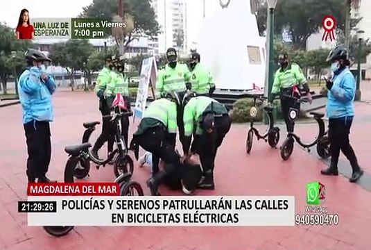 Policías y serenos de Magdalena combatirán la inseguridad a bordo de bicicletas eléctricas
