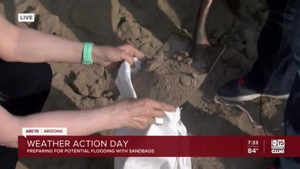 Preparing for flooding with sandbags