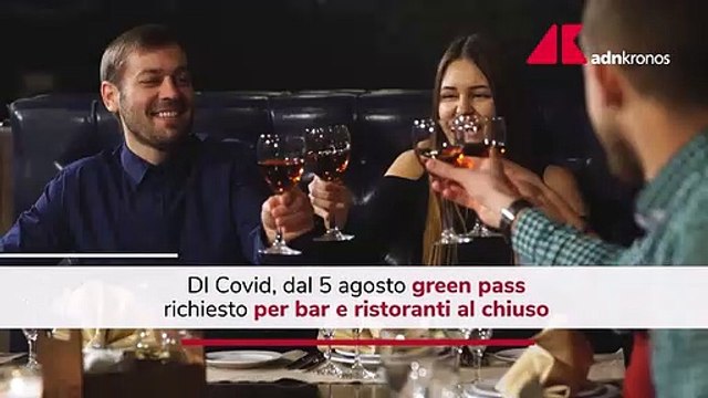 Green pass per bar e ristoranti al chiuso dal 5 agosto