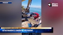 Así retiraron el camión del río Paraná