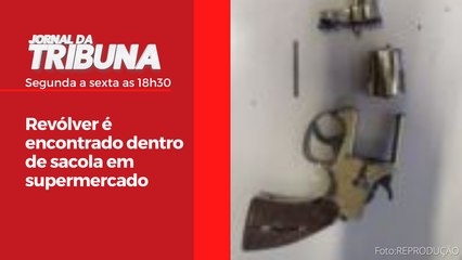 Revólver é encontrado dentro de sacola em supermercado