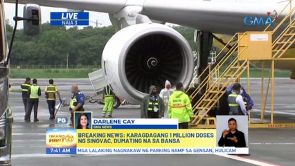 Karagdagang 1 million doses ng Sinovac, dumating na sa bansa | UB