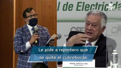 Bartlett llama "bozal" al cubrebocas y pide a reportero que se lo quite en plena conferencia