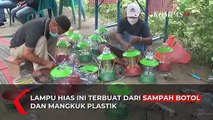 Kreatif! Warga Bergotong Royong Membuat Lampu Hias dari Sampah Plastik