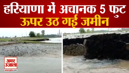 हरियाणा के Karnal में खेतों में ऊपर उठने लगी जमीन | Land Starts Rising Abruptly in Haryana Video