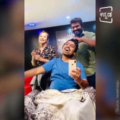 Singer Naveen sajju teaches his  Makeup Artist a Kannada song