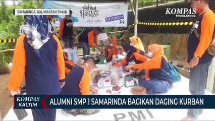 Alumni SMP 1 Samarinda Bagikan Daging Kurban