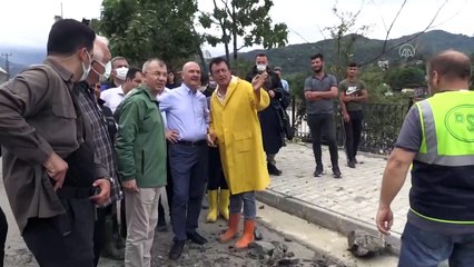 ARTVİN - İçişleri Bakanı Soylu, selin etkili olduğu alanları havadan inceledi