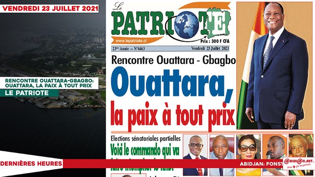 Le titrologue du vendredi 23 Juillet 2021:Rencontre Ouattara-Gbagbo- Ouattara, la paix à tout prix