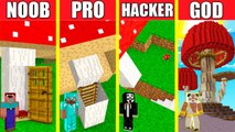 Minecraft Battle_ MUSHROOM HOUSE BUILD CHALLENGE - NOOB vs PRO vs HACKER vs GOD _ Animation INSIDE