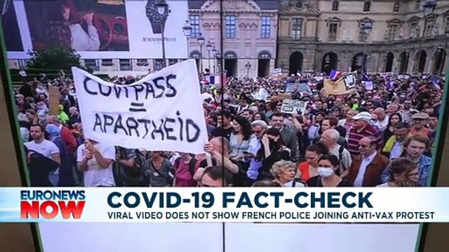 Fact-Check: Video does not show French police joining protests against vaccine passports
