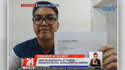 Anak ng magsasaka at tindera, nakakuha ng full scholarship sa Amerika | 24 Oras
