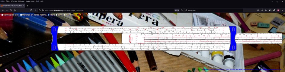 Règle à calcul : échelle CI pour division et multiplication
