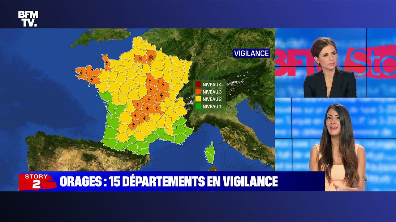 Story 2 : 15 départements en vigilance orange pour risque d'orage - 23/07
