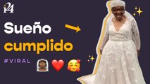 ¡Sueño cumplido! Esta abuelita se vistió de novia por primera vez
