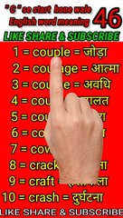 #short_VDO_46.  English to Hindi word meaning //"C " se start hone wale English word meaning