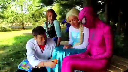 Frozen Elsa Gets BRACES! w  Spiderman Joker Anna Maleficent Spidergirl Bubble Gum! Superhero Fun IRL