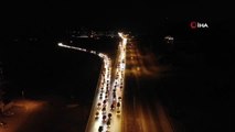 'Kilit kavşak' Kırıkkale'de gece yarısı trafik yoğunluğu: Araç kuyruğu 15 kilometreyi buldu