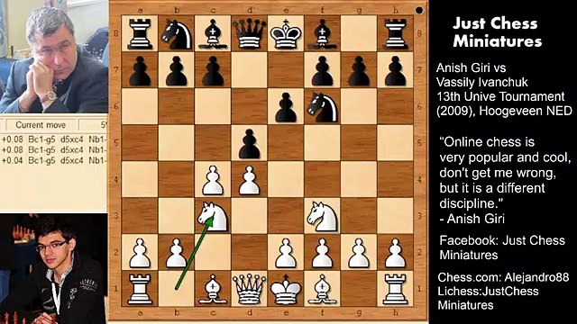 Anish Giri: My 60 Memorable Draws (5). Giri vs Vassily Ivanchuk (2009).