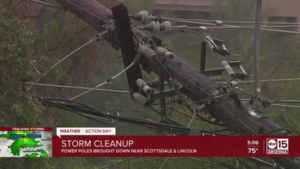 Power poles brought down in Scottsdale following monsoon storm