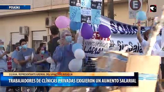 Trabajadores de la salud de clínicas privadas se manifestaron exigiendo un aumento salarial en Posadas y en otras localidades del país