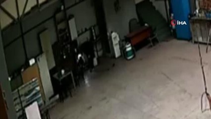 Hırsızlık için girdiği dükkanda alarm çalınca böyle kaçtı