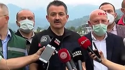 Tarım ve Orman Bakanı Pakdemirli, selin vurduğu Arhavi'de açıklamalarda bulundu