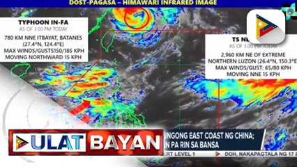 PTV INFO WEATHER | Bagyong Fabian, gumagalaw patungong east coast ng China; habagat, magpapaulan pa rin sa bansa