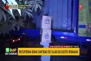 SMP: recuperan cajas de aceite robadas hace 10 días valorizadas en 250 mil soles