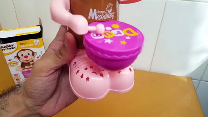 Unboxing and Review of Happy Drummer Monkey with Toy Light, Music and 360 Degree Rotation Toys