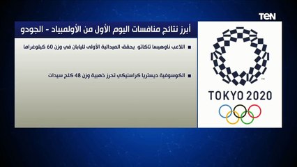 فيديوجراف.. أبرز نتائج منافسات اليوم الأول من الأولمبياد طوكيو 2020