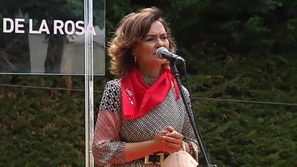 Carmen Calvo preside la Fiesta de la Rosa en su primera aparición tras su salida del Gobierno