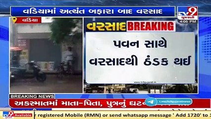 下载视频: Vadia and Lathi regions of Amreli received rain showers _ TV9News