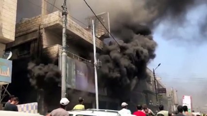 حريق محل تجاري في الرصيفة