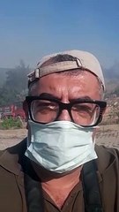 Editörümüz Salih Kılınç Göğem Köyü yangın yerinde.