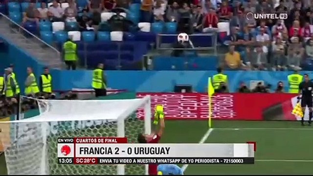 Francia Vs. Uruguay 2-0 Resumen y goles (Cuartos de Final Mundial Rusia 2018) 06 07 2018