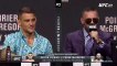 UFC 264 Full Press Conference Conor McGregor kicks out at Dustin Poirier