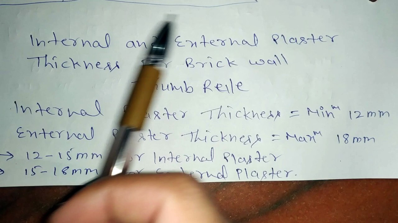 Internal and external plaster thickness for wall video Dailymotion