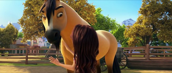 Spirit L'indomptanle Film Extrait - Lucky tente de monter Spirit