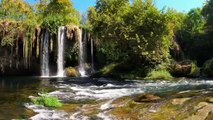 Beautiful nature waterfall relaxing soft piano music for meditation
