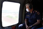 Jandarma ve polis ekipleri helikopterle trafik denetimi yaptı