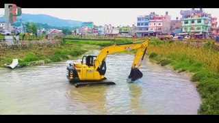 Jcb Excavator Showing Stunt Inside The River - Excavator Stunt Video | RoadPlan