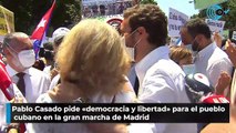 Pablo Casado pide «democracia y libertad» para el pueblo cubano en la gran marcha de Madrid