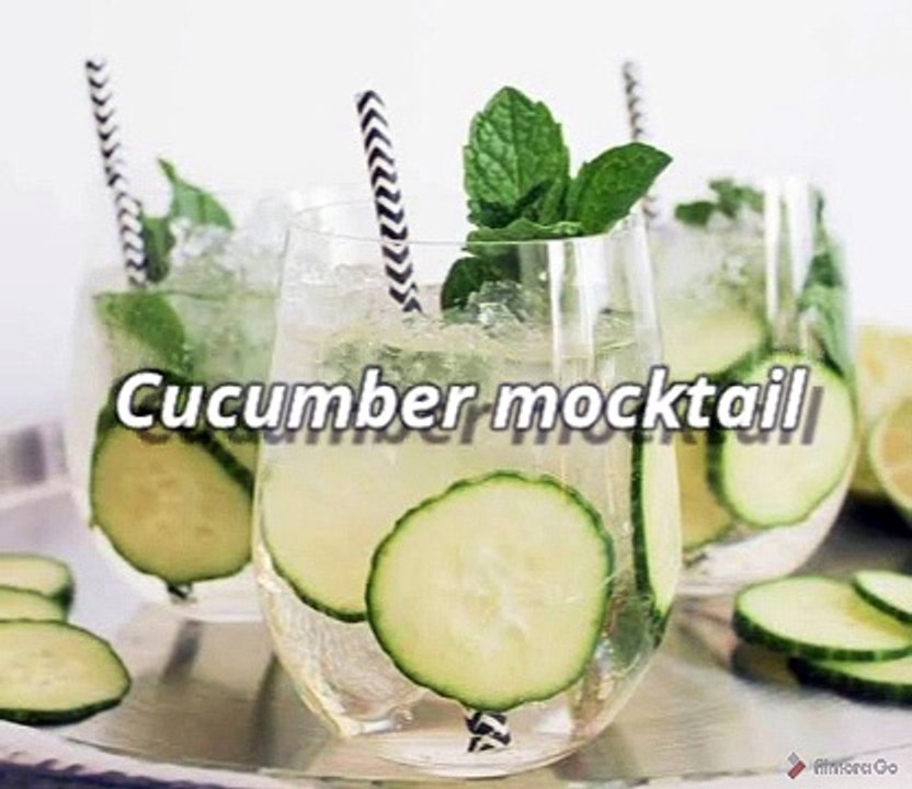 Making simple cucumber mocktail