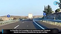 La Guardia Civil investiga a un camionero por conducir dando bandazos e invadiendo los dos carriles