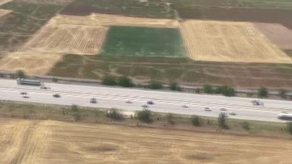 AFYONKARAHİSAR - Helikopterle trafik denetimi